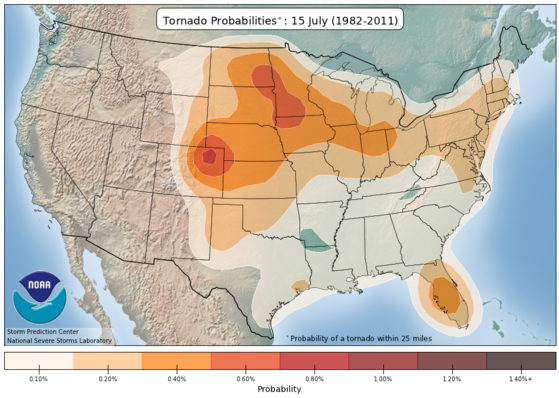 tornado frequency in mid July