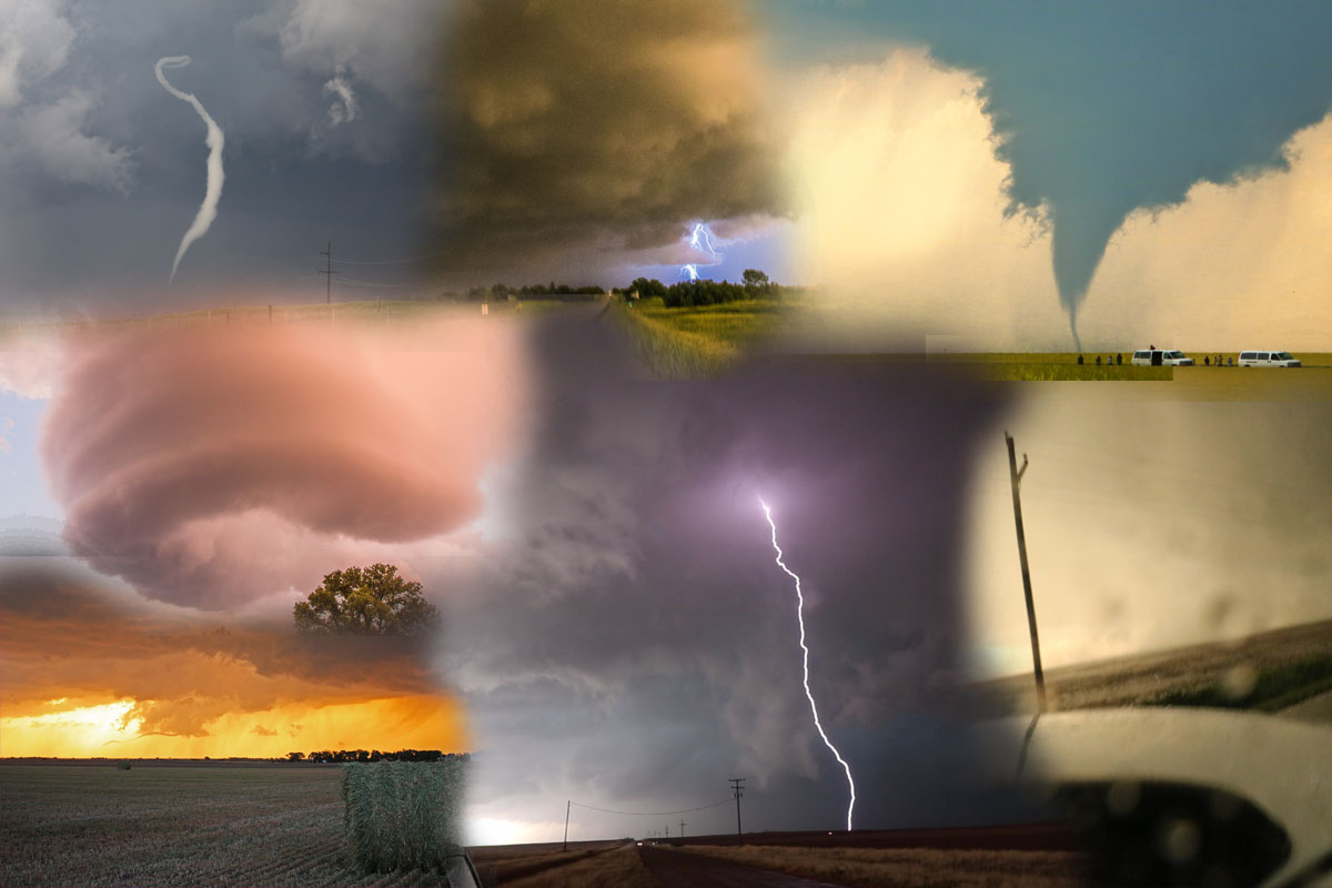 tornadoes and lightning